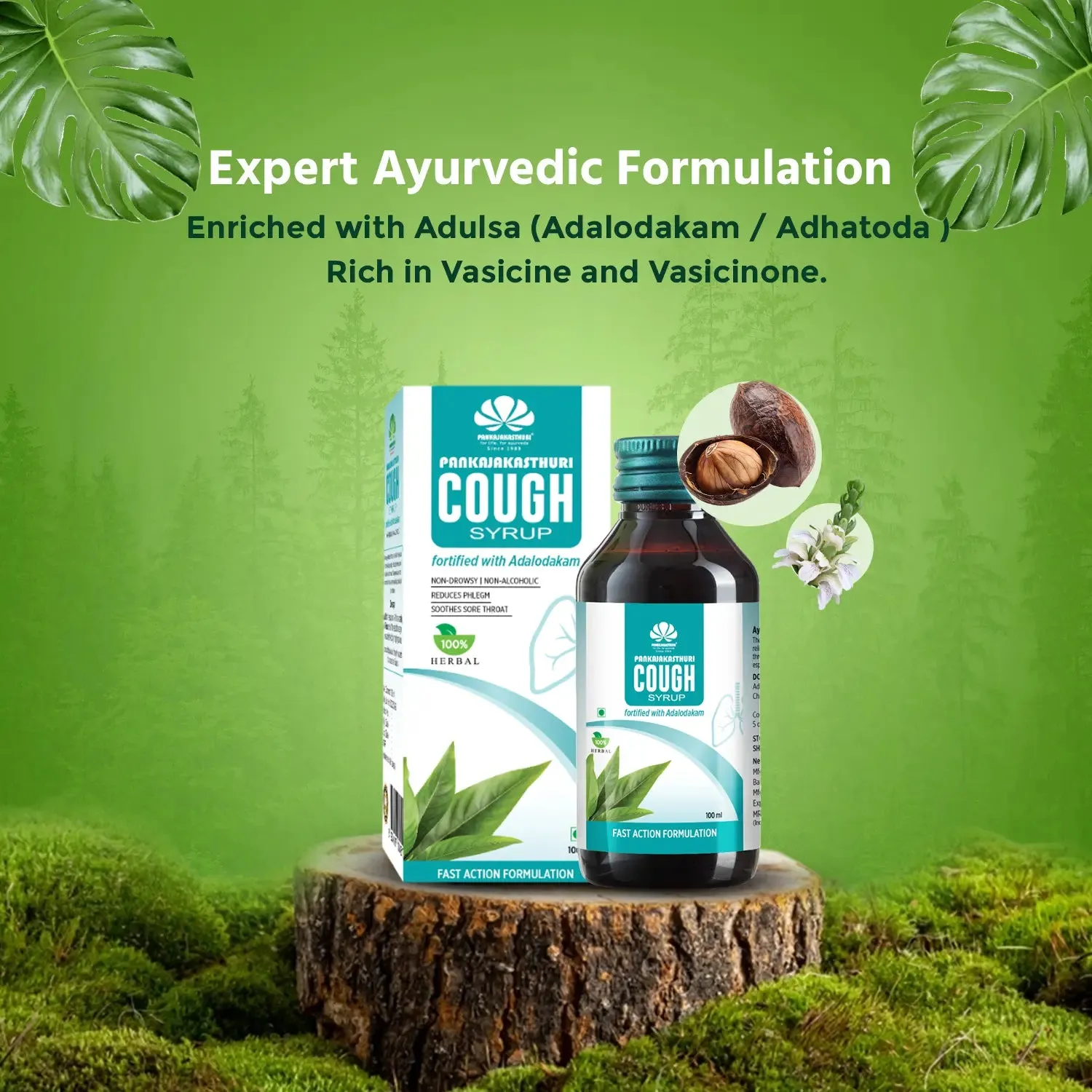 Pankajakasthuri Cough Syrup Adulsa - Image 4