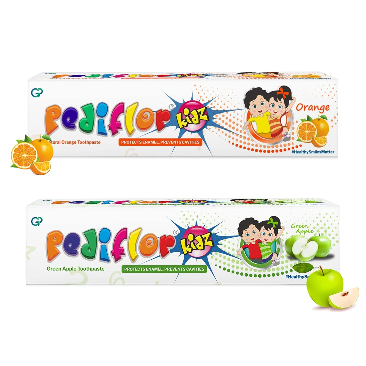 Pediflor Kidz Enamel Protection Cavity Toothpaste For Children Green Apple And Orange