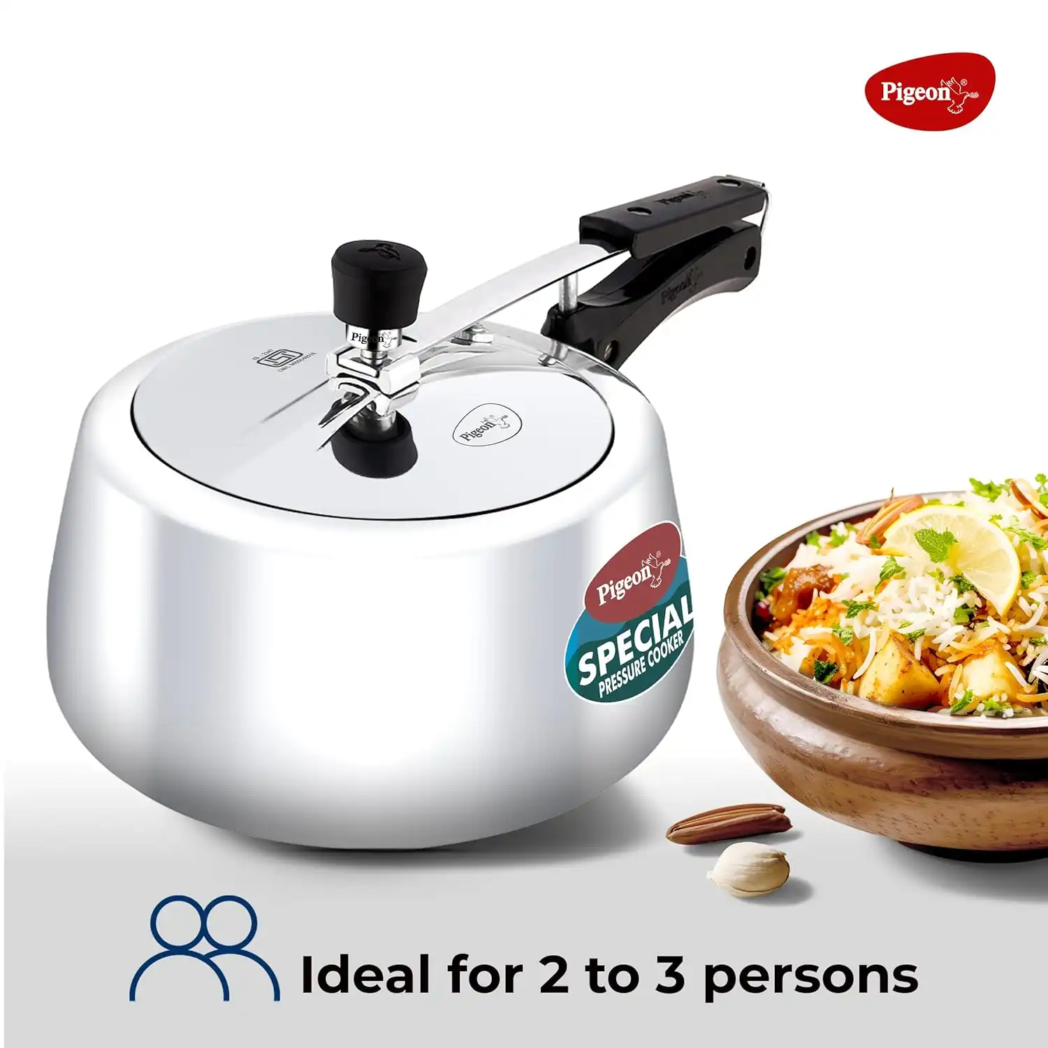 Pigeon by Stovekraft Special Plus Aluminium Inner Lid Induction Base Pressure Cooker - Silver - Image 2