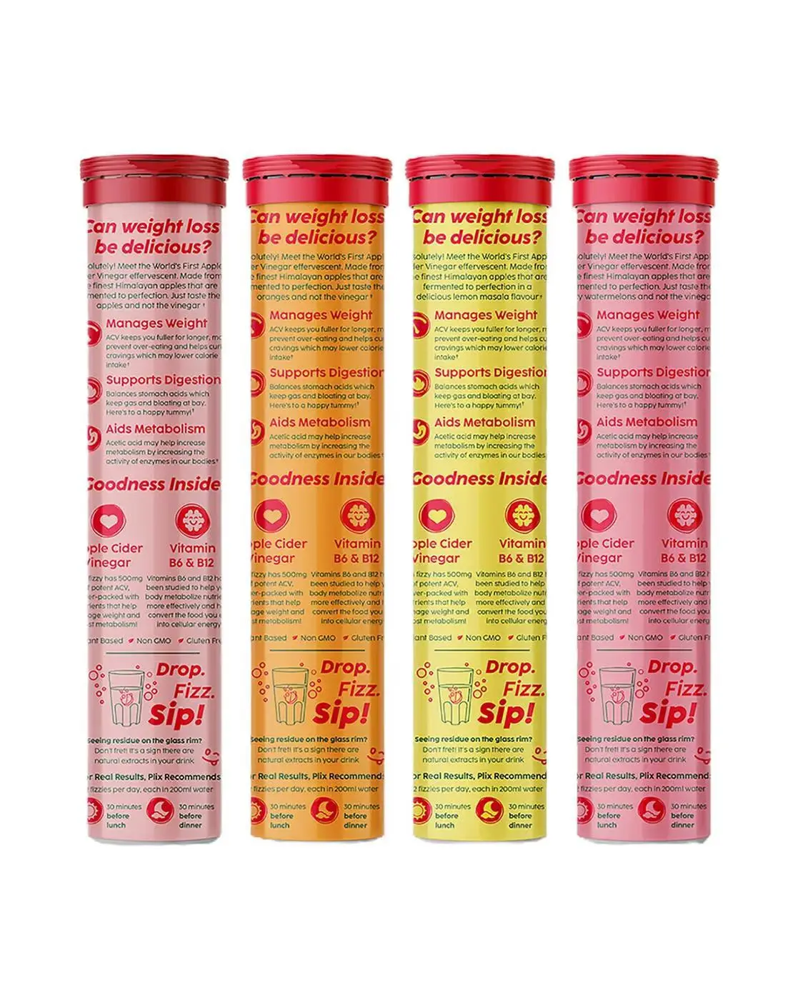 Plix The Plant Fix Apple Cider Vinegar Effervescent Tablets with Mother (Variety Pack) - Image 2