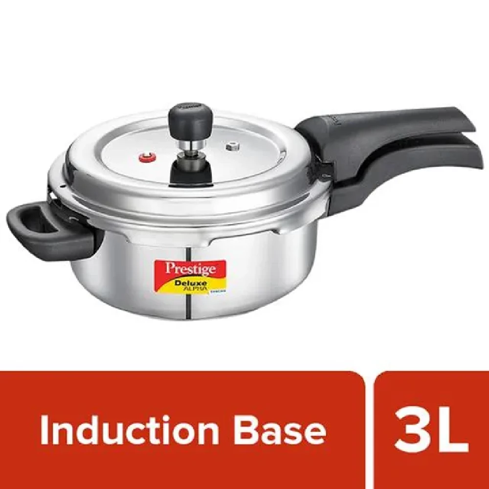 Prestige Deluxe Alpha Svachh Stainless Steel Spillage Control Pressure Cooker - Silver