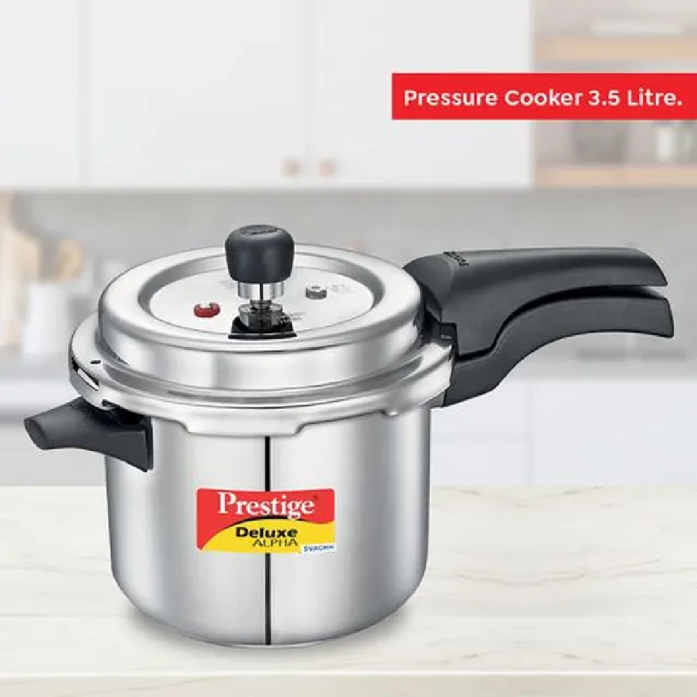 Prestige Deluxe Alpha Svachh Stainless Steel Spillage Control Pressure Cooker - Silver - Image 10