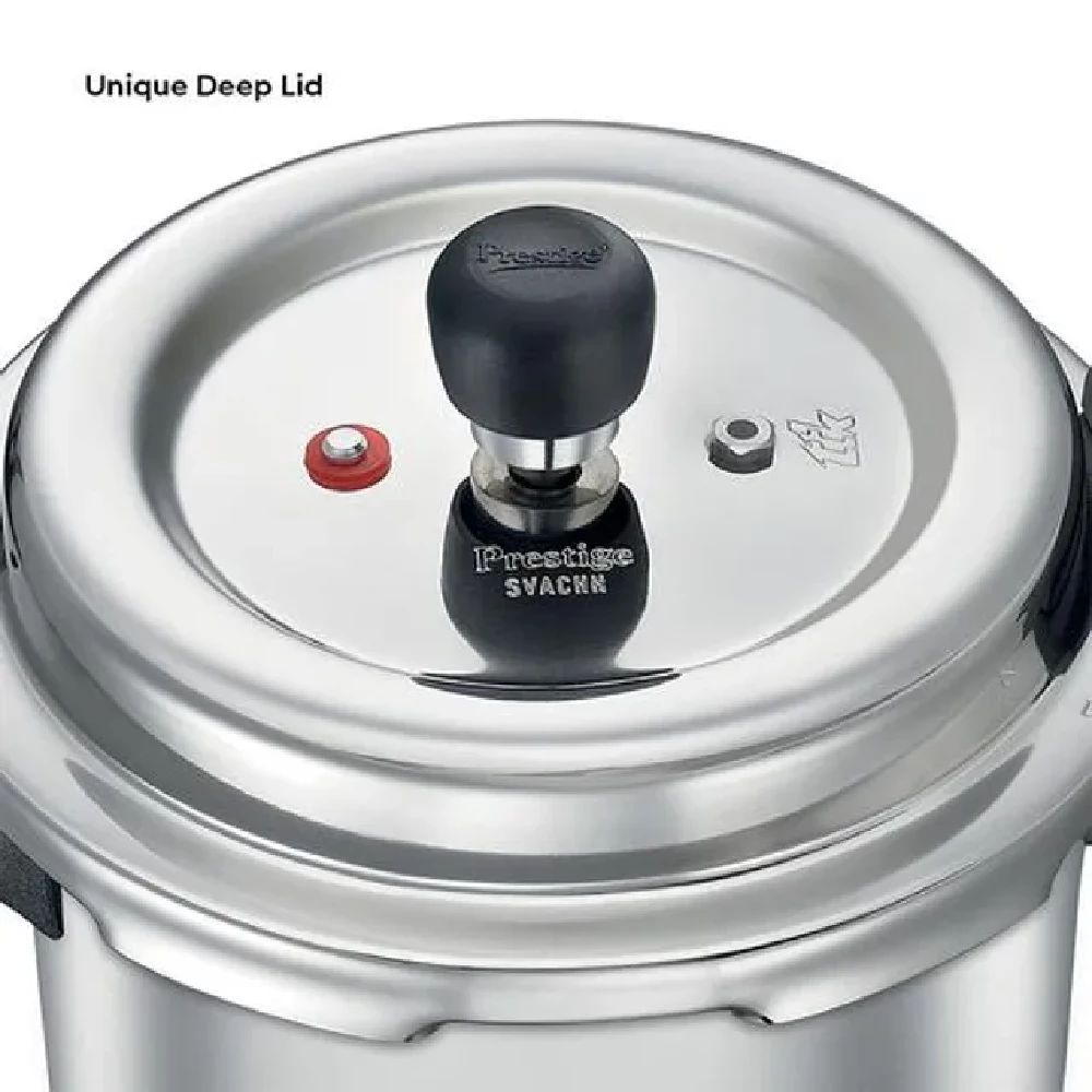 Prestige Deluxe Alpha Svachh Stainless Steel Spillage Control Pressure Cooker - Silver - Image 11