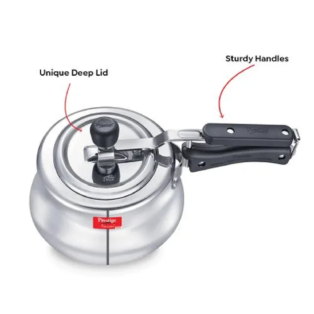 Prestige Nakshatra Plus Svachh Aluminium Spillage Control Handi Pressure Cooker - Silver - Image 4
