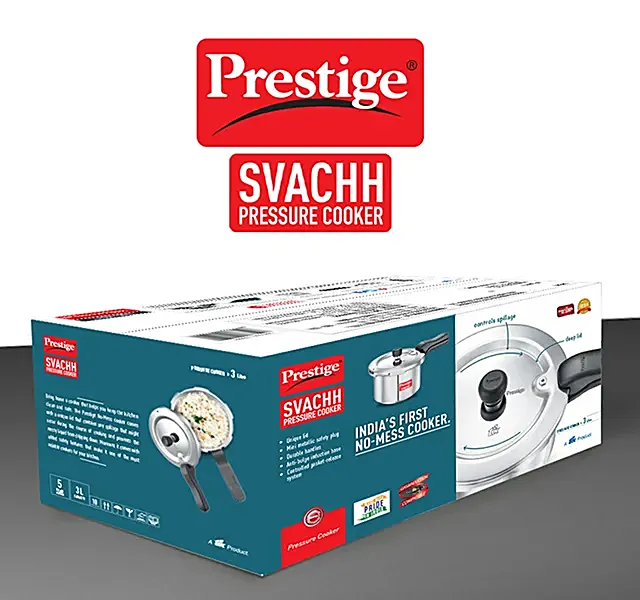 Prestige Svachh Aluminium Anti Bulge Gas & Induction Compatible Pressure Cooker - Silver - Image 10