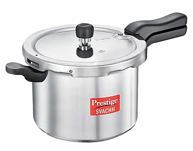 Prestige Svachh Aluminium Anti Bulge Gas & Induction Compatible Pressure Cooker - Silver