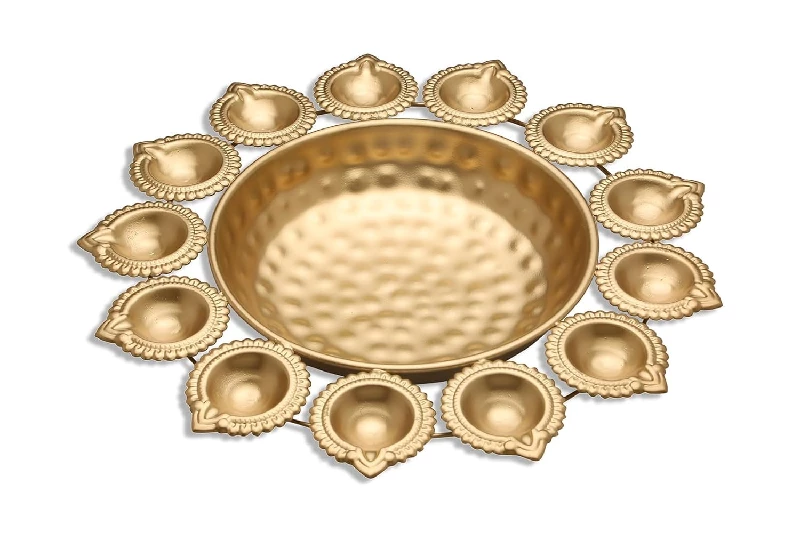 ProKart Premium Copper Gold Metal Decorative Diya - Image 5