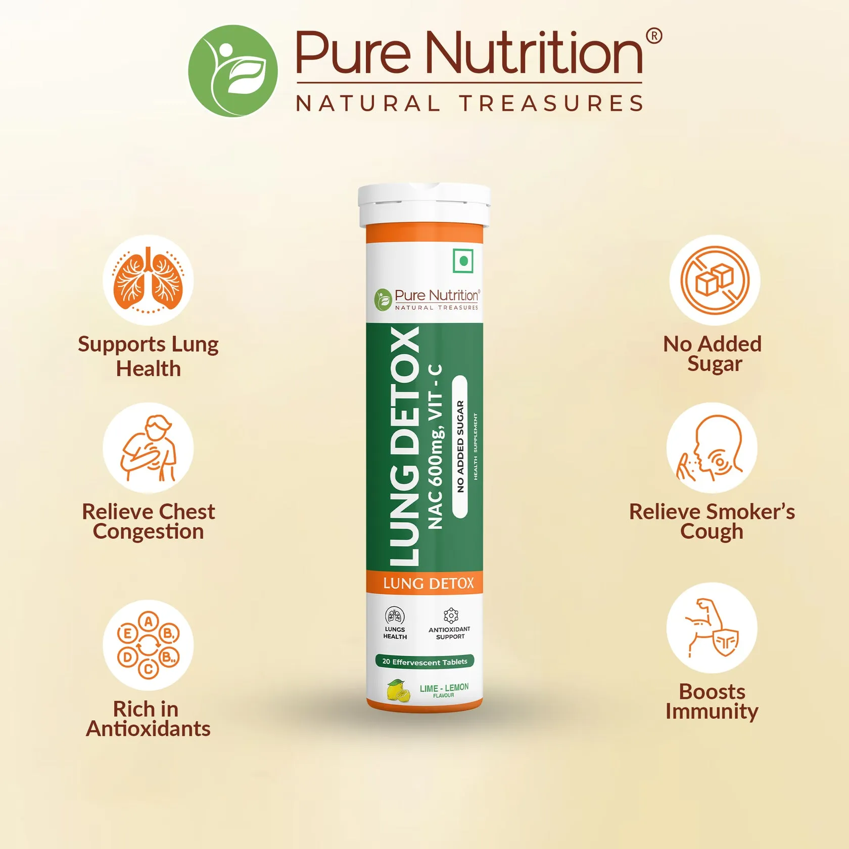 Pure Nutrition Lung Detox Effervescent Tablets - Image 3