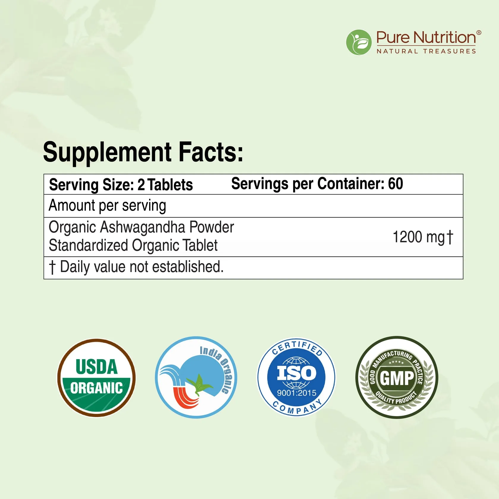 Pure Nutrition Organic Ashwagandha - Image 5