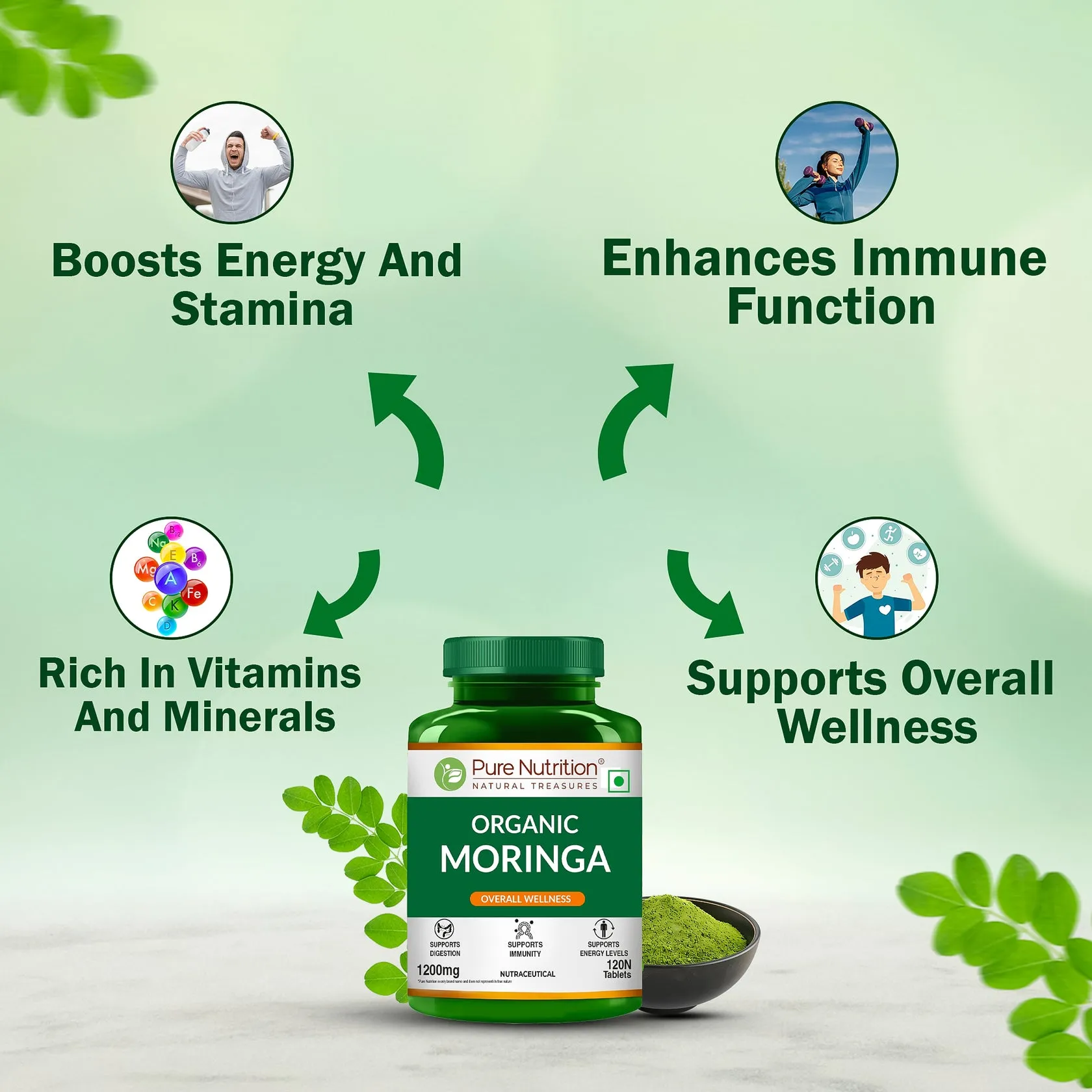 Pure Nutrition Organic Moringa Tablets - Image 2