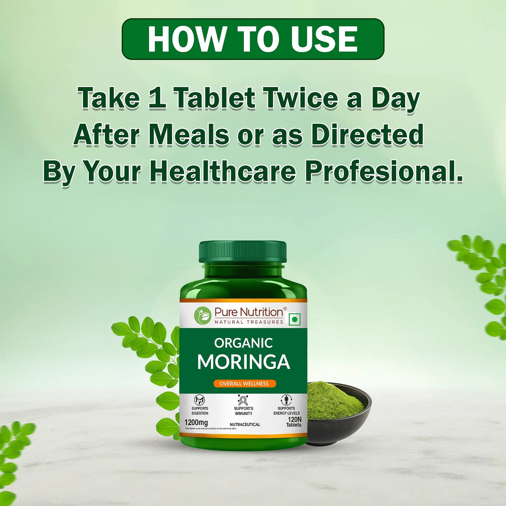 Pure Nutrition Organic Moringa Tablets - Image 3