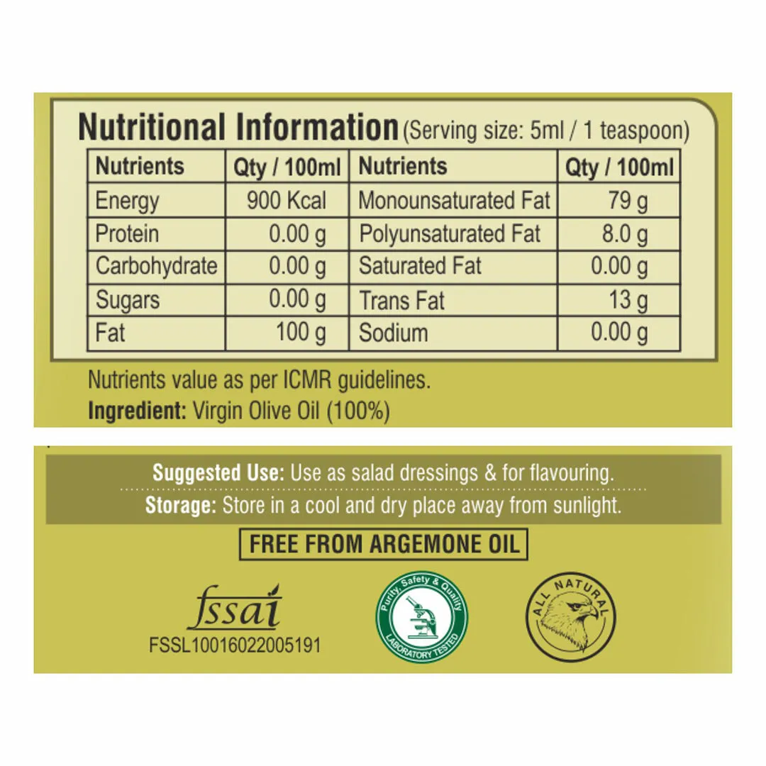 Pure Nutrition Raw Cold Pressed Virgin Olive Oil - Image 2