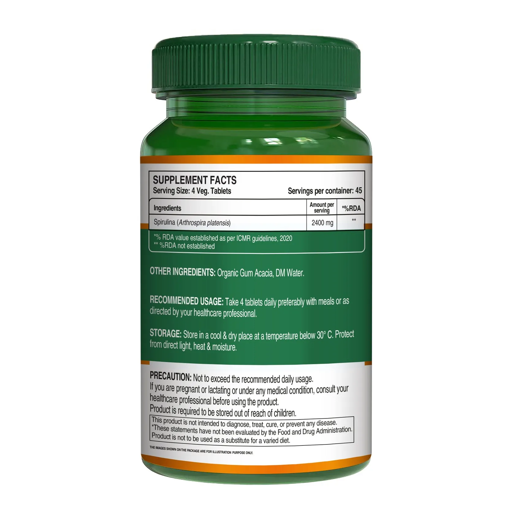 Pure Nutrition Spirulina Vegetarian Tablets - Image 3