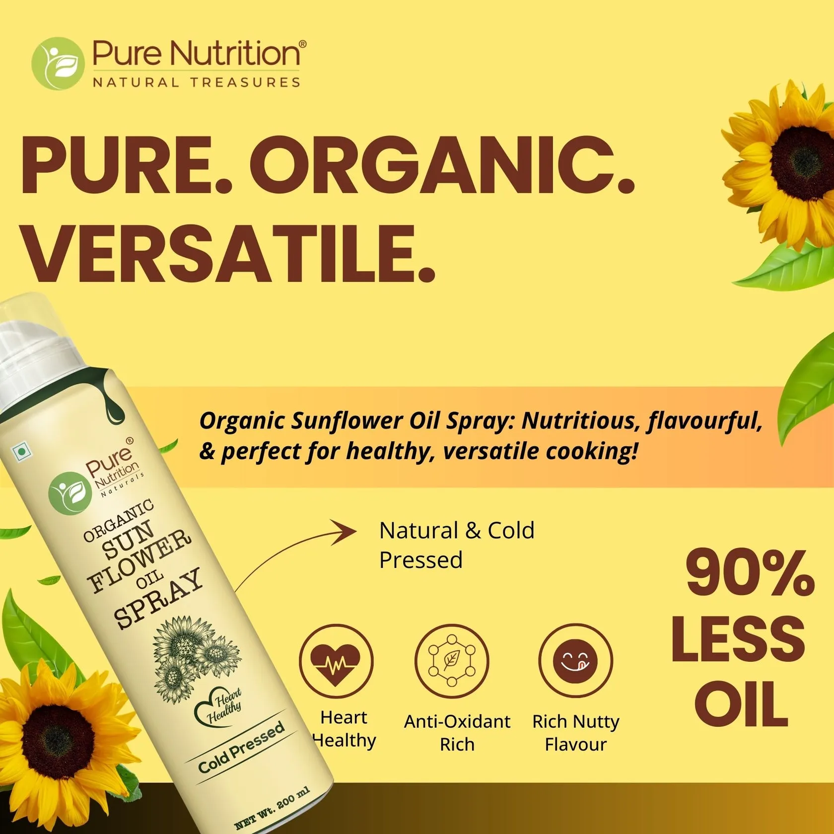 Pure Nutrition Sunflower Oil Cooking Spray - Image 5