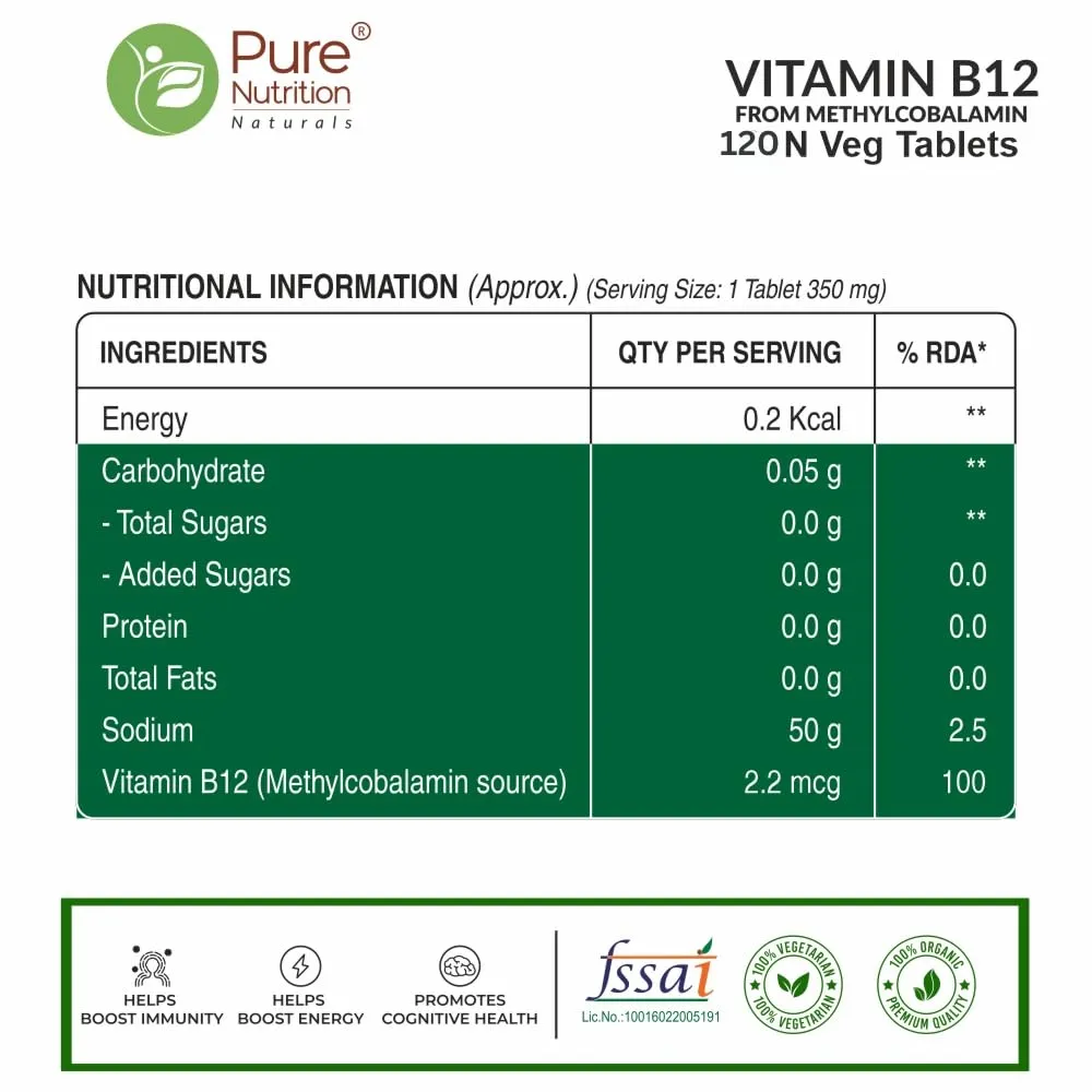 Pure Nutrition Vitamin B12 Methylcobalamin - Image 2