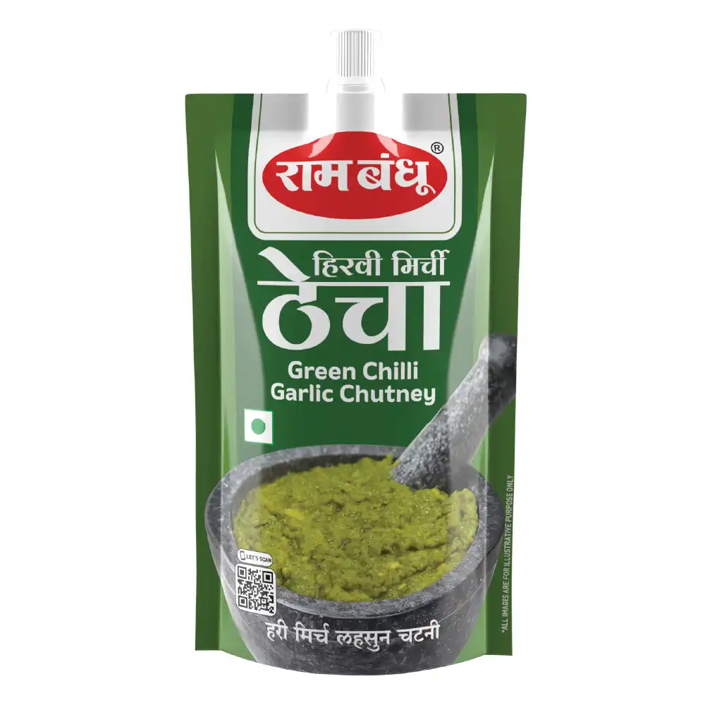 Ram Bandhu Green Chilli Garlic Chutney Thecha