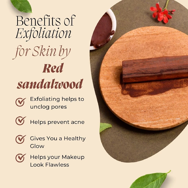 Rdk Natural Red Sandalwood Pata Board Chandan Pata with Lal Chandan Stick - Image 2