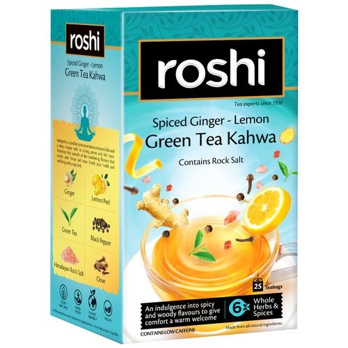 Roshi Green Tea - Kahwa With Ginger & Lemon - Image 8