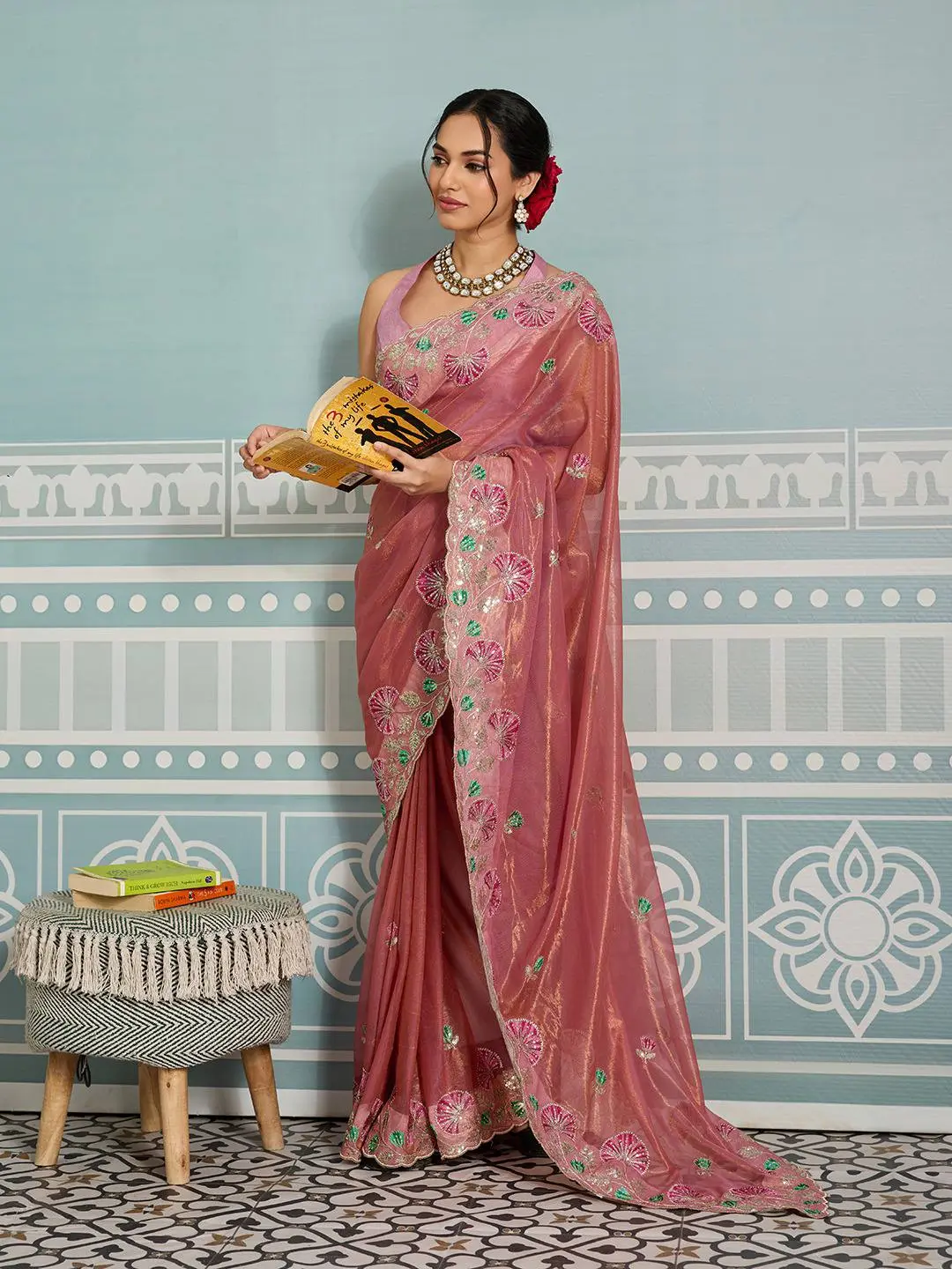 Roykals Designer Function Wear Saree Soft Pink