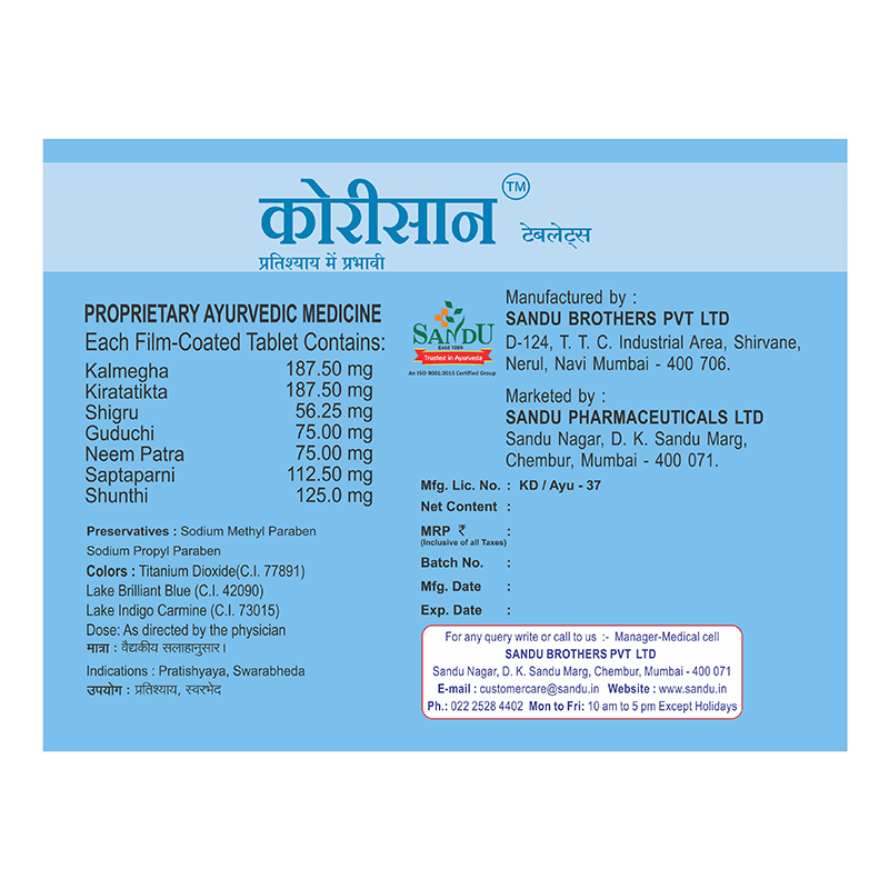 Sandu Corysan Tablets - Image 4