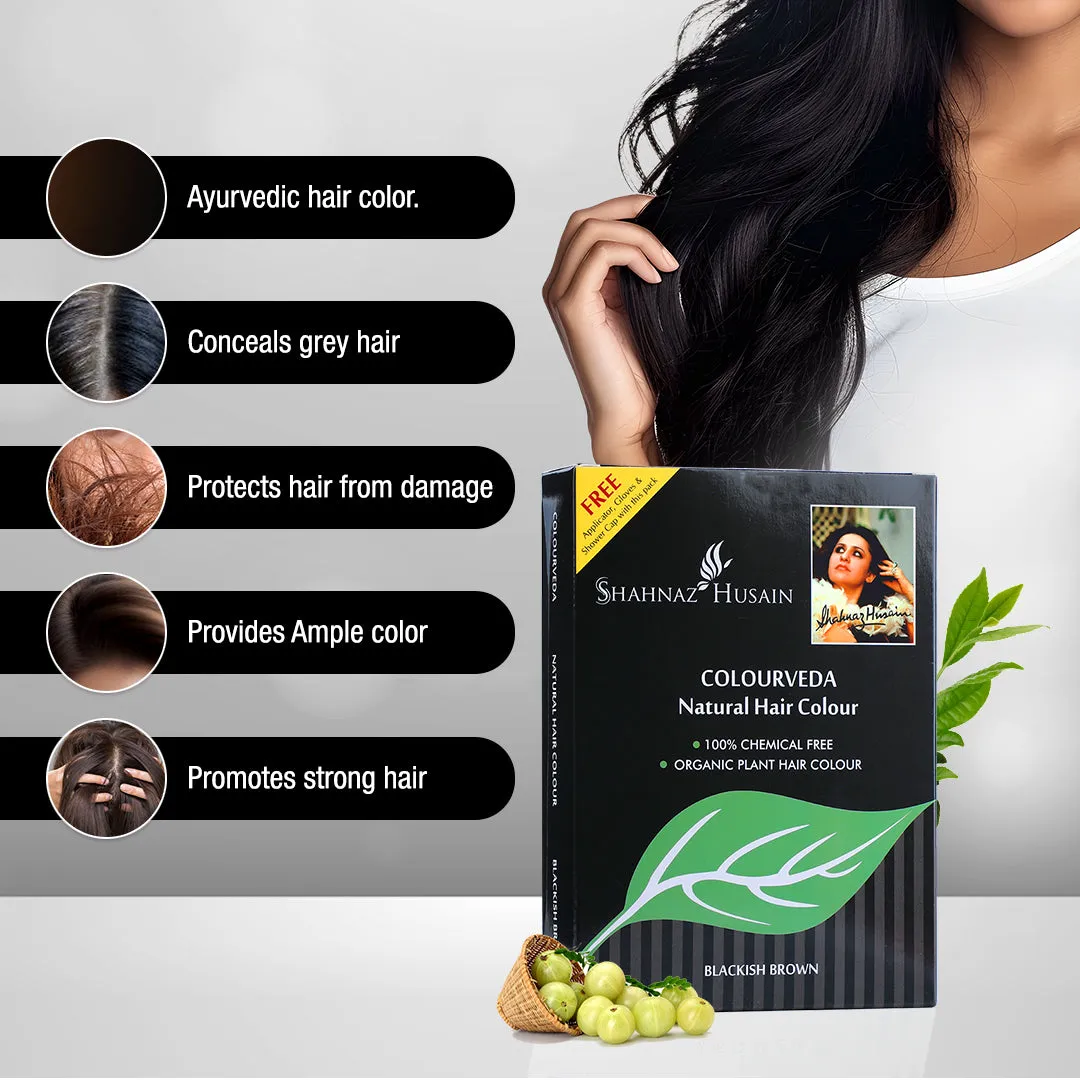 Shahnaz Husain Colourveda Natural Hair Colour BLACKISH BROWN - Image 2