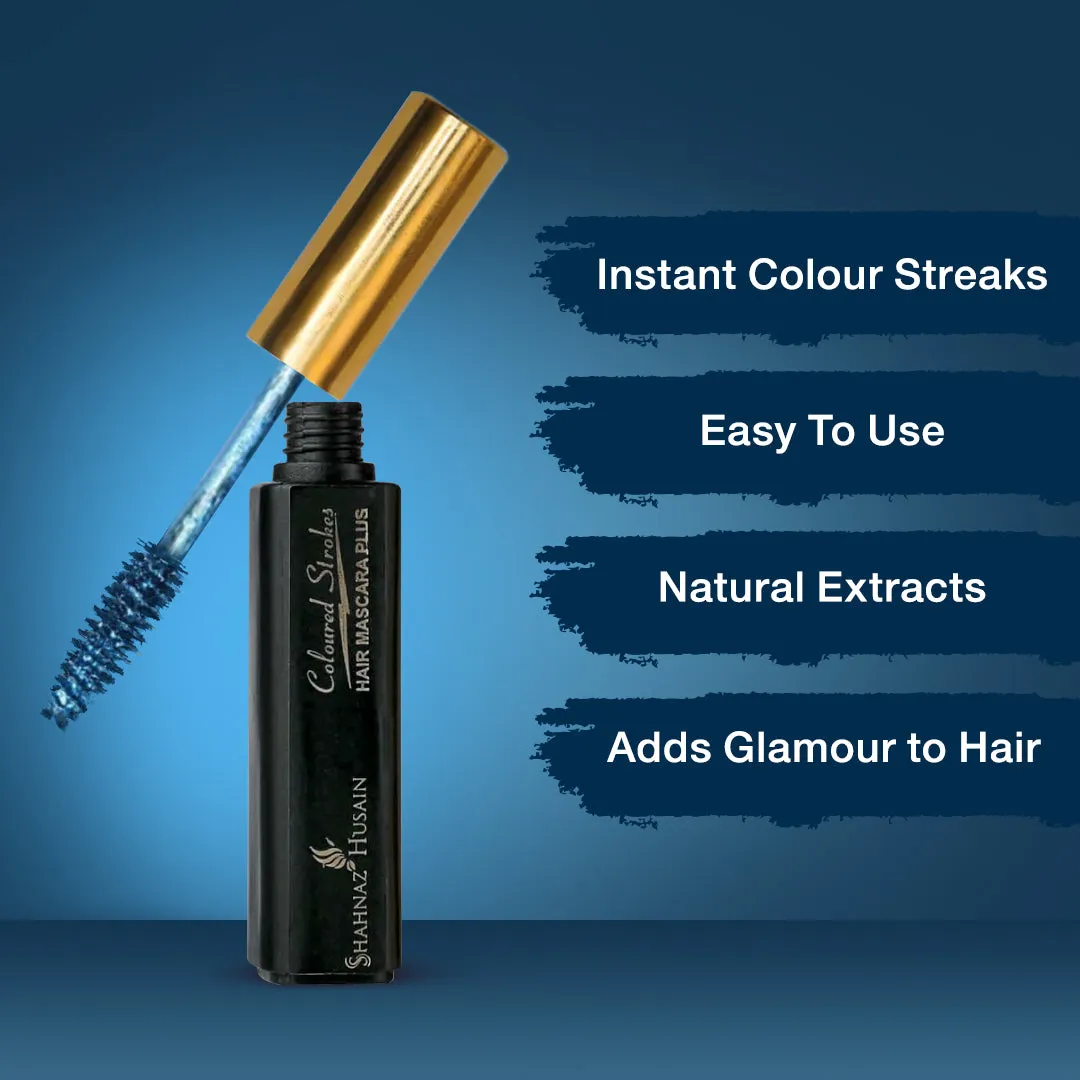 Shahnaz Husain Hair Mascara Plus - Instant Glamour Hair Colour - Shade No - 7 - Starlight Blue - Image 2