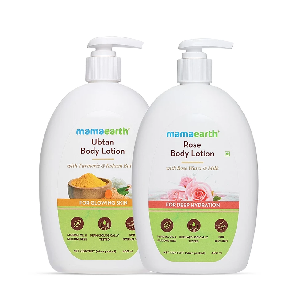 Skin Nourishing Body Care Combo Ubtan Body Lotion + Rose Body Lotion