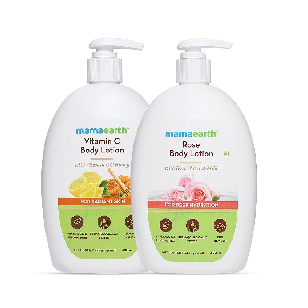 Skin Refreshing & Soothing Body Care Kit Rose Body Lotion + Vitamin C Body Lotion