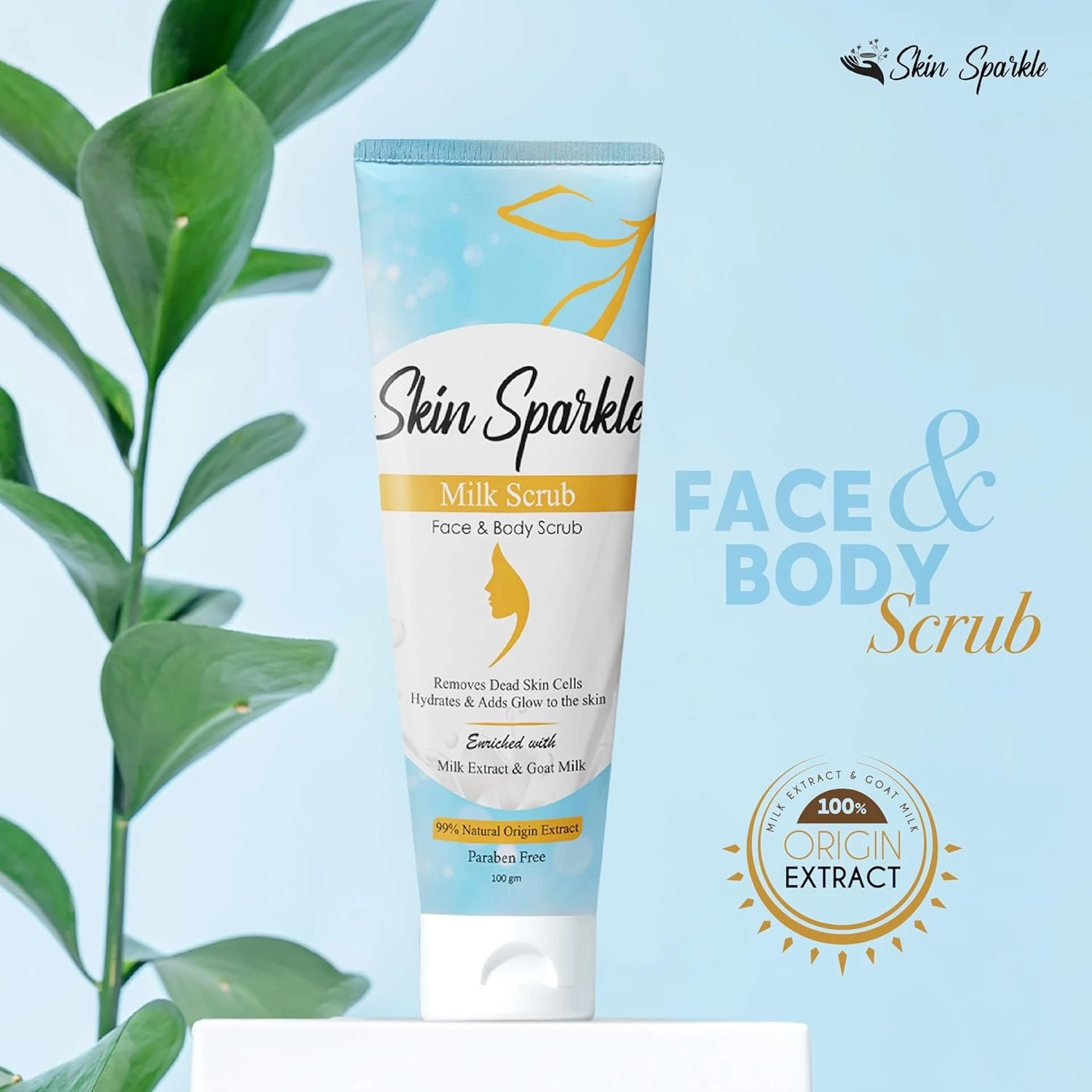 Skin Sparkle Face & Body Milk Scrub Skin Sparkle Face & Body Milk Scrub-Pack Size-100 g