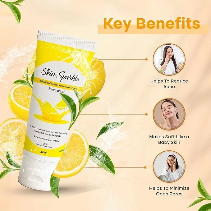 Skin Sparkle Lemon Facewash - Image 2