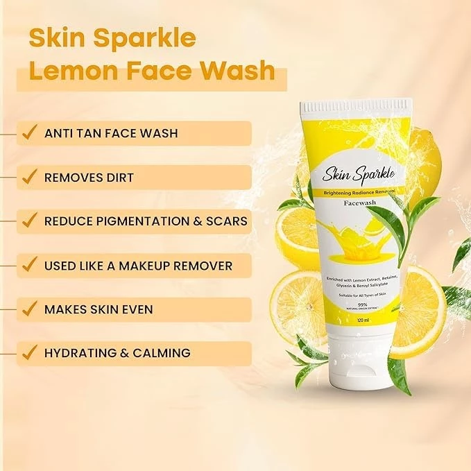 Skin Sparkle Lemon Facewash - Image 3