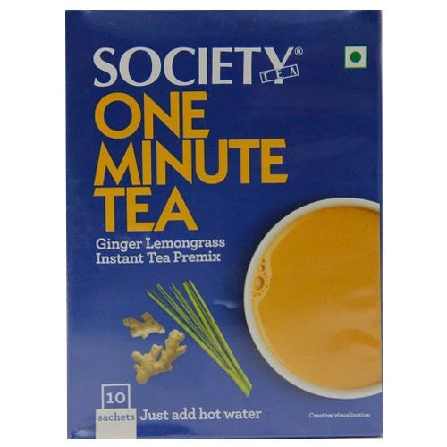 Society One Minute Instant Tea Premix - Ginger & Lemongrass 140 gm (14 Sachet x 10 gm each)