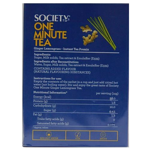 Society One Minute Instant Tea Premix - Ginger & Lemongrass - Image 2