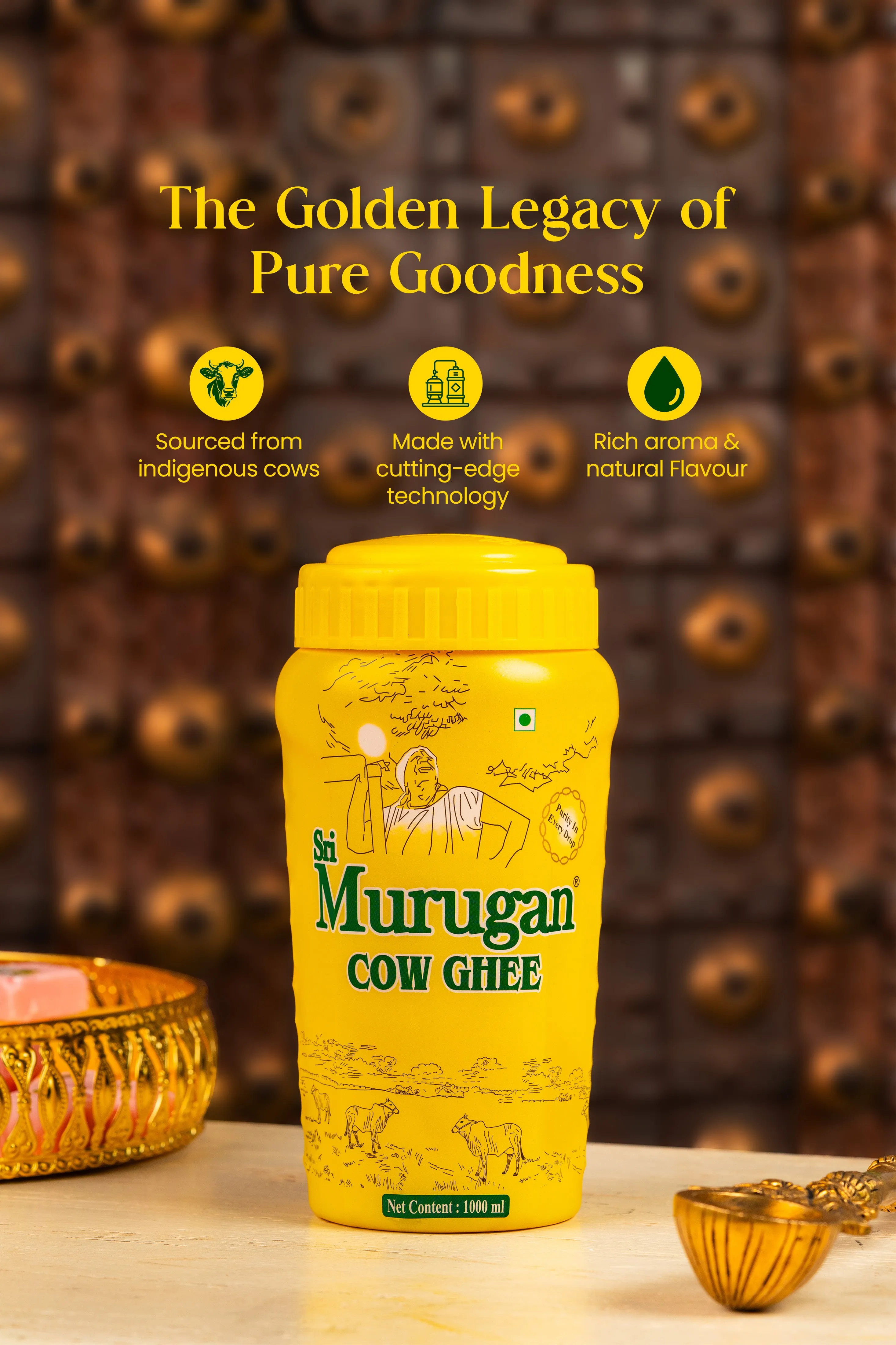 Sri Murugan Pure Cow Ghee Sri Murugan Pure Cow Ghee-Pack Size-1000 ml