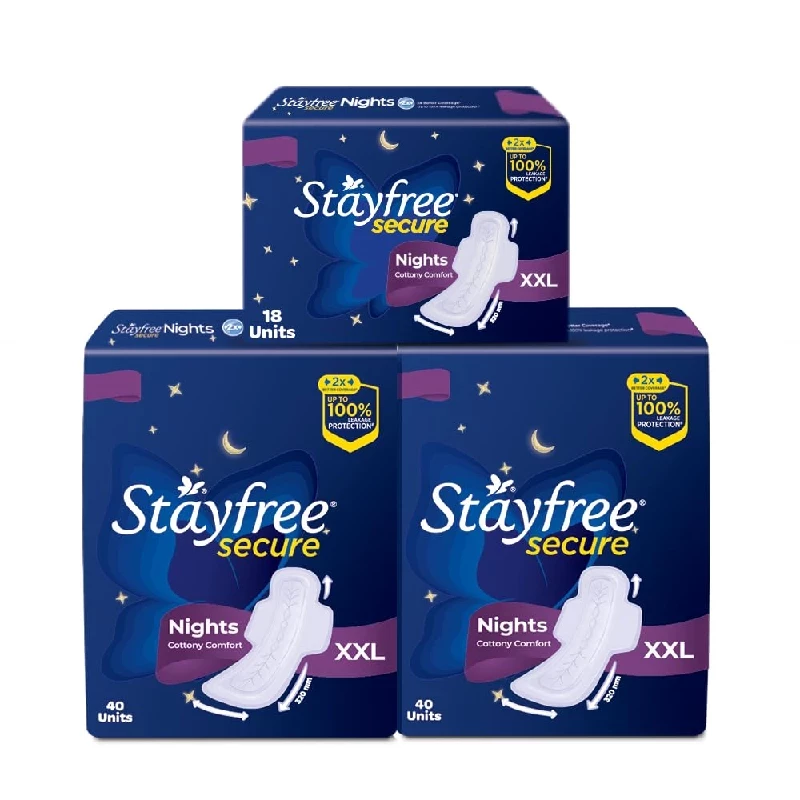 Stayfree Secure Night Sanitary Napkins Combo Offer Pack Stayfree Secure Night Sanitary Napkins Combo Offer Pack-Pack Size-40 Pads (Pack of 2) & 18 Pads