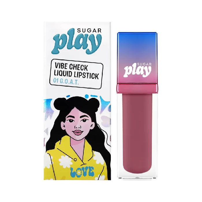 Sugar Play Vibe Check Liquid Lipstick - 01 G.O.A.T Sugar Play Vibe Check Liquid Lipstick - 01 G.O.A.T-Pack Size-4.5 ml