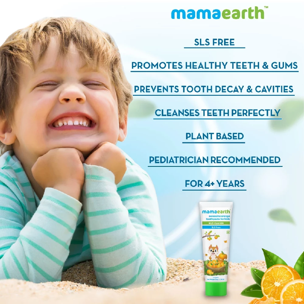 Mamaearth Awesome Orange Toothpaste for Kids - Image 9