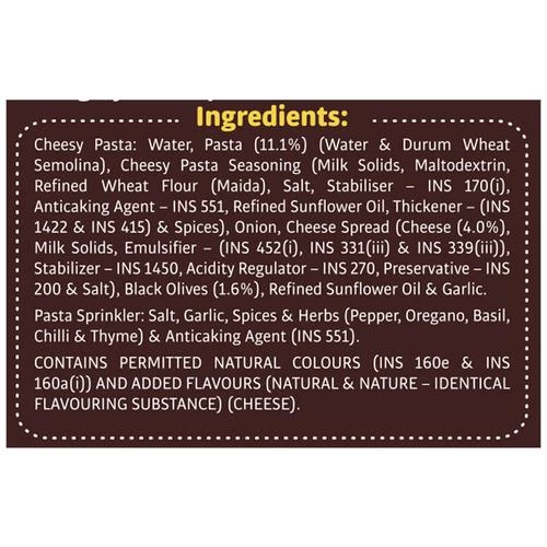 TATA Q Ready To Eat Veg Cheesy Pasta With Black Olives - High Quality Ingredients - Image 4