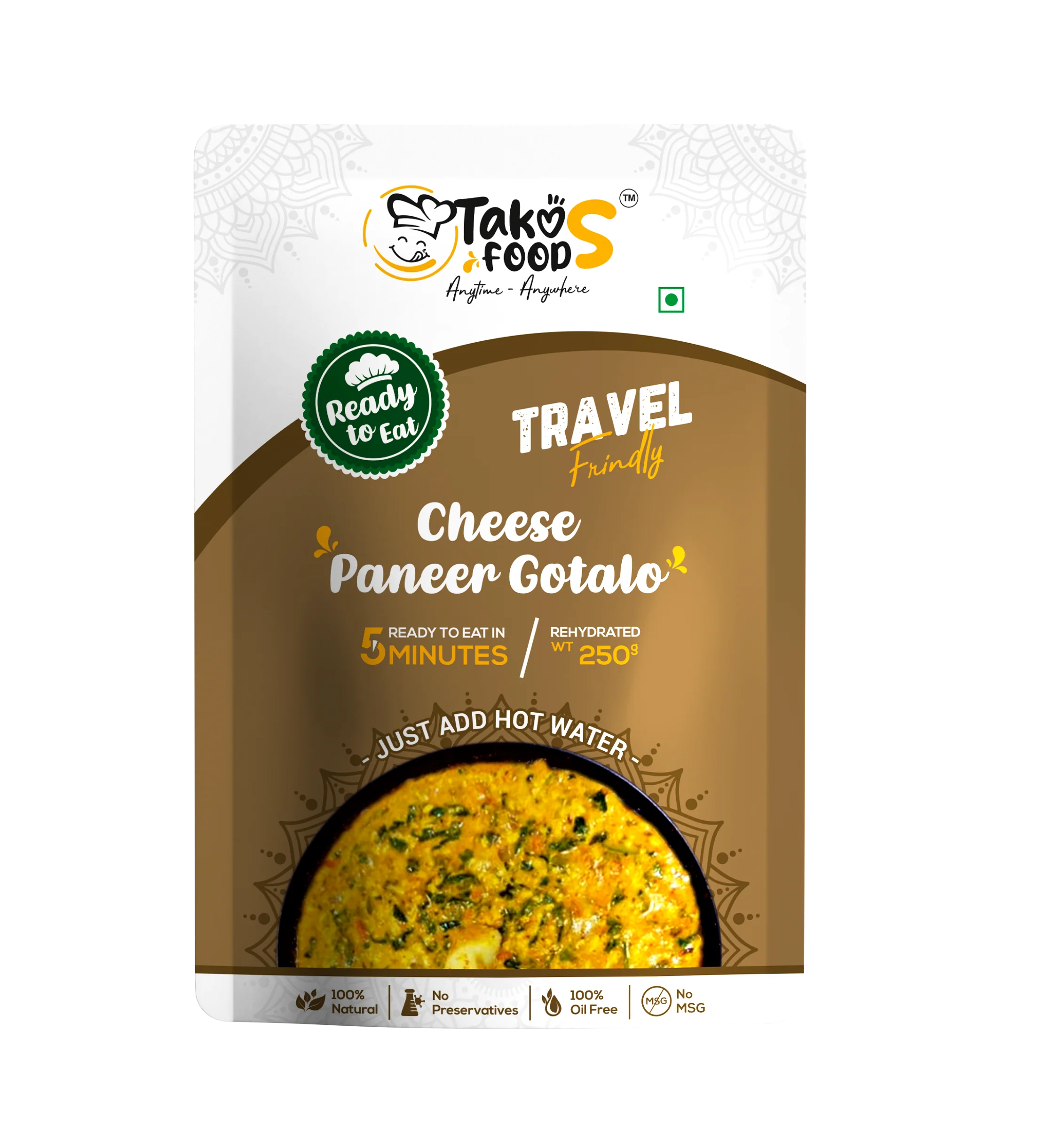 Takos Foods Cheese Paneer Gotalo Takos Foods Cheese Paneer Gotalo-Pack Size-250 g