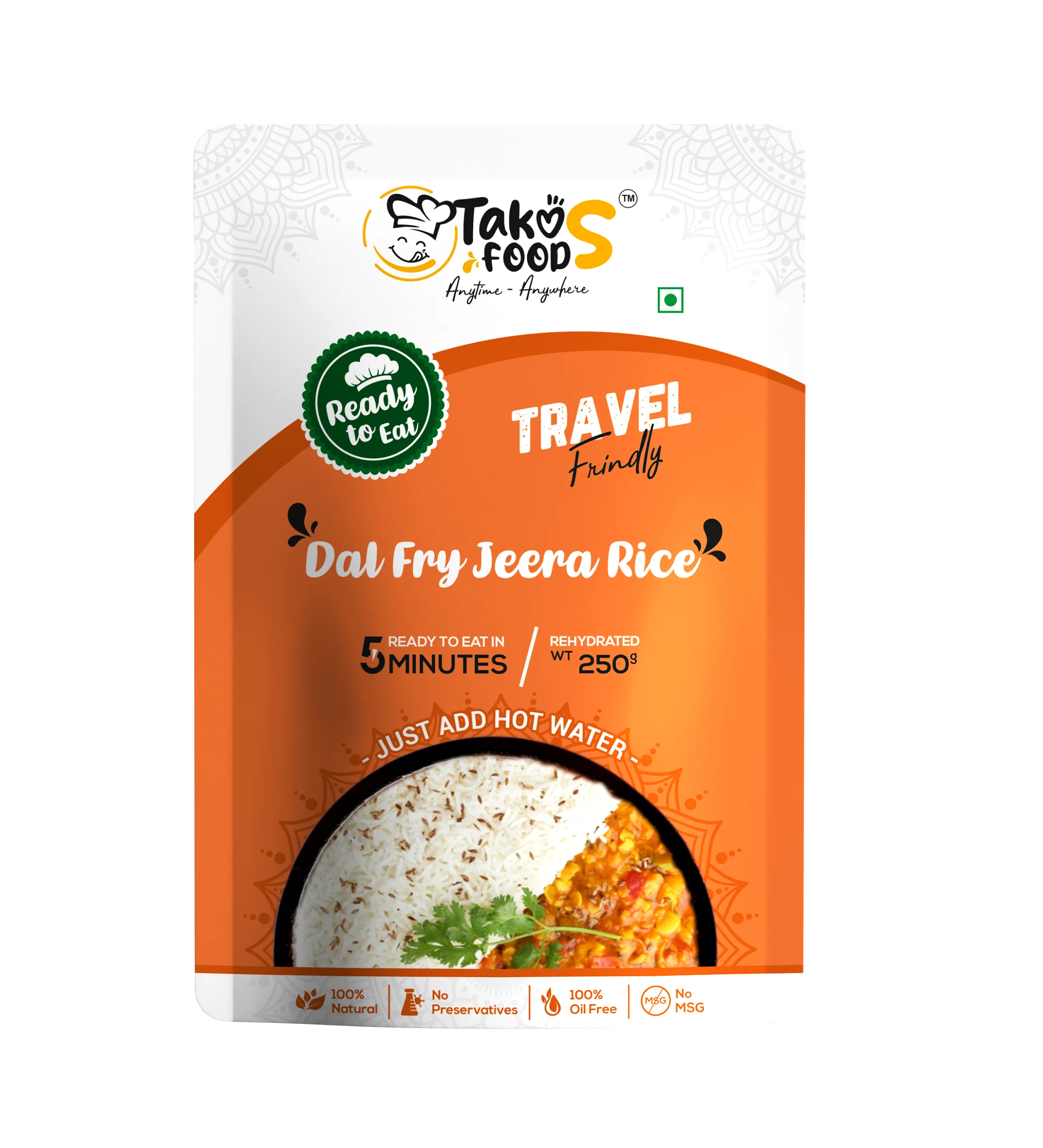 Takos Foods Dal Fry Jeera Rice Takos Foods Dal Fry Jeera Rice-Pack Size-250 g