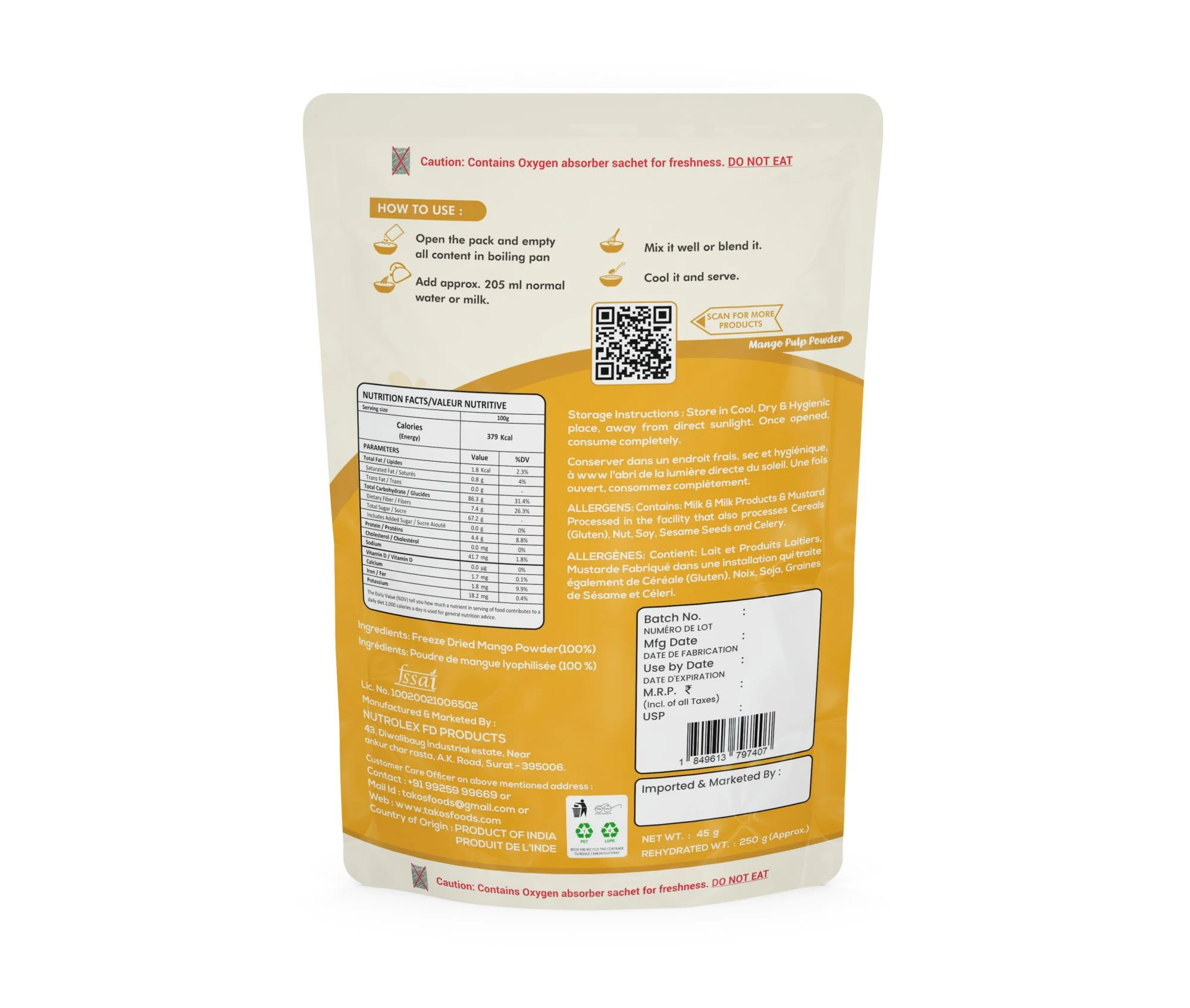Takos Foods Kesar Mango Powder - Image 2