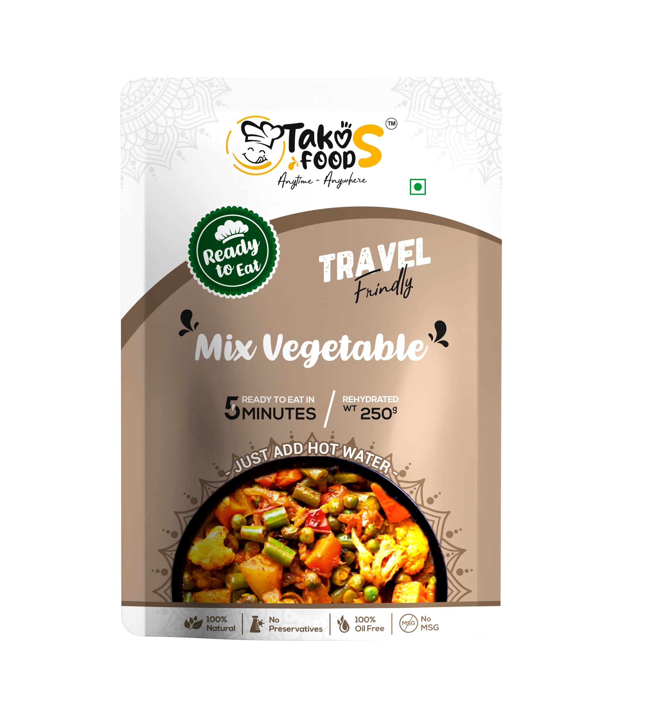 Takos Foods Mix Vegetables Takos Foods Mix Vegetables-Pack Size-250 g