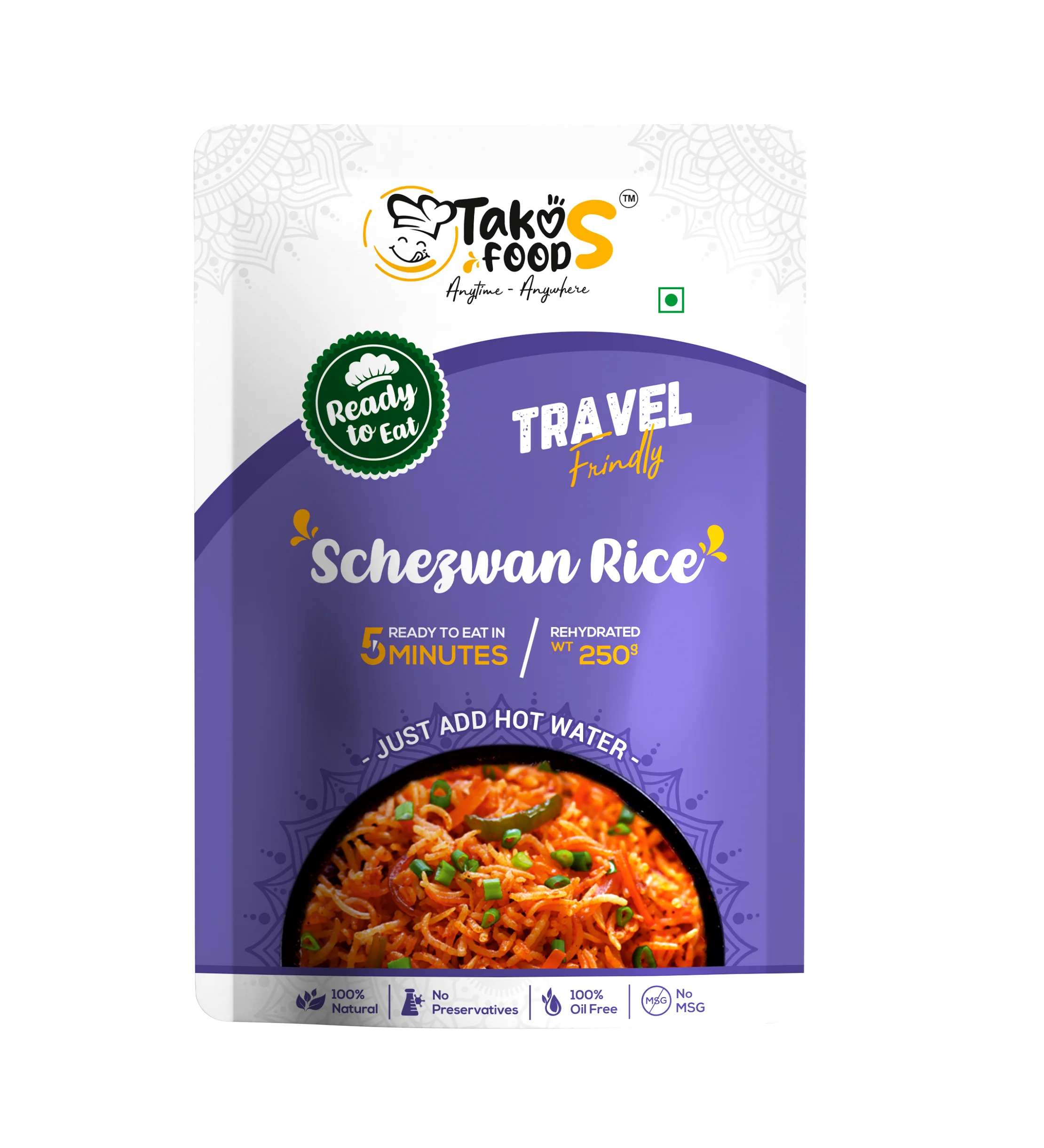 Takos Foods Schezwan Rice Takos Foods Schezwan Rice-Pack Size-250 g