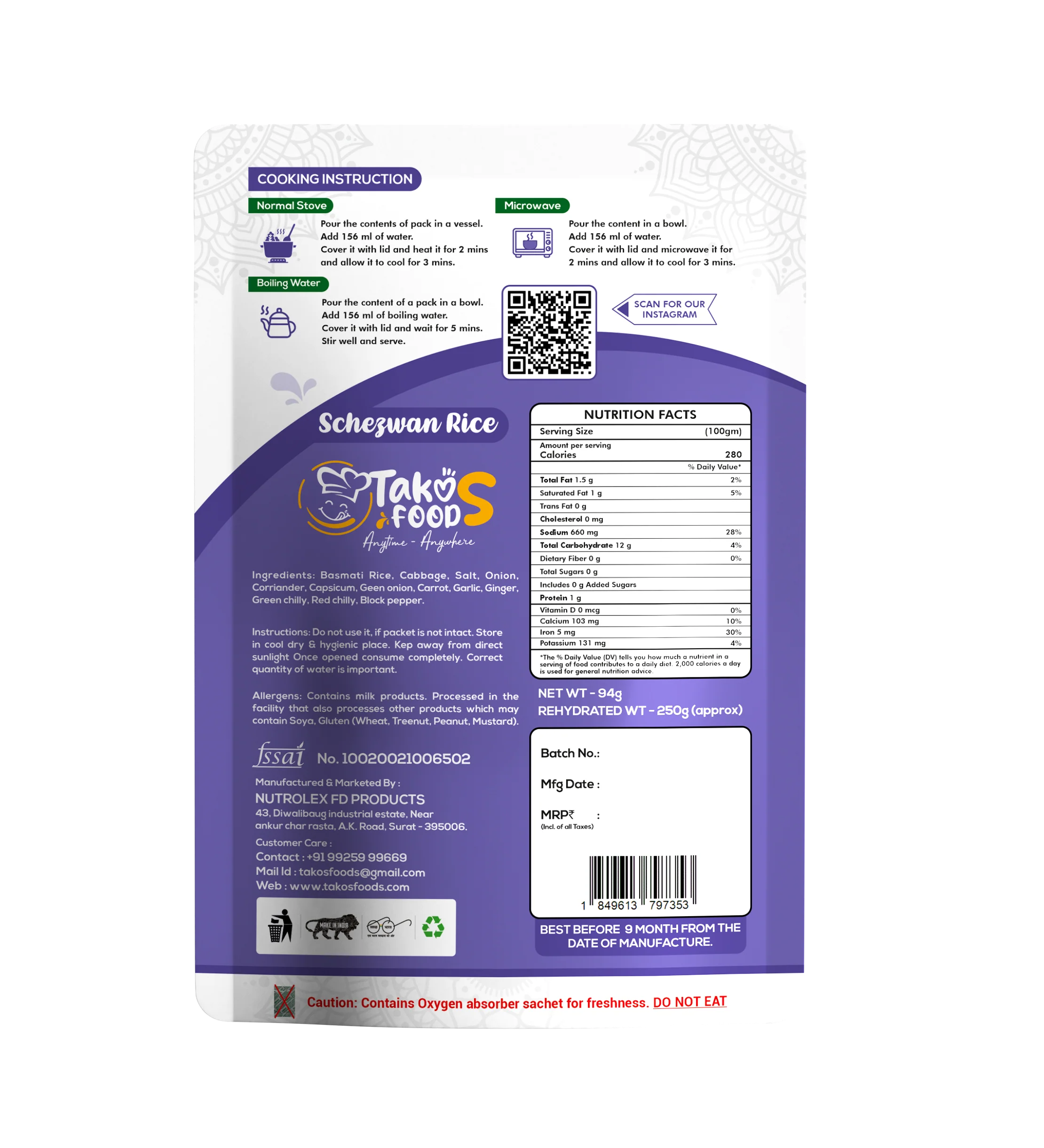 Takos Foods Schezwan Rice - Image 2