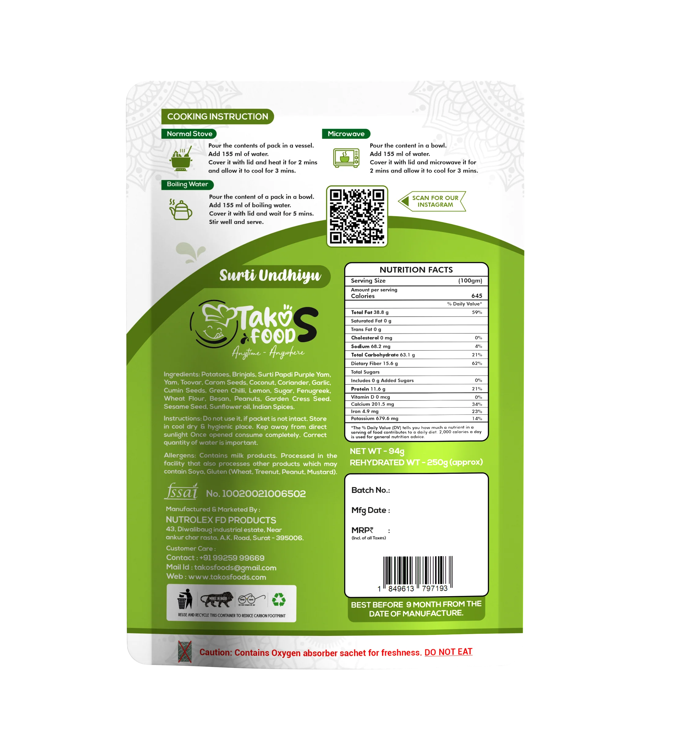 Takos Foods Surti Undhiyu - Image 2
