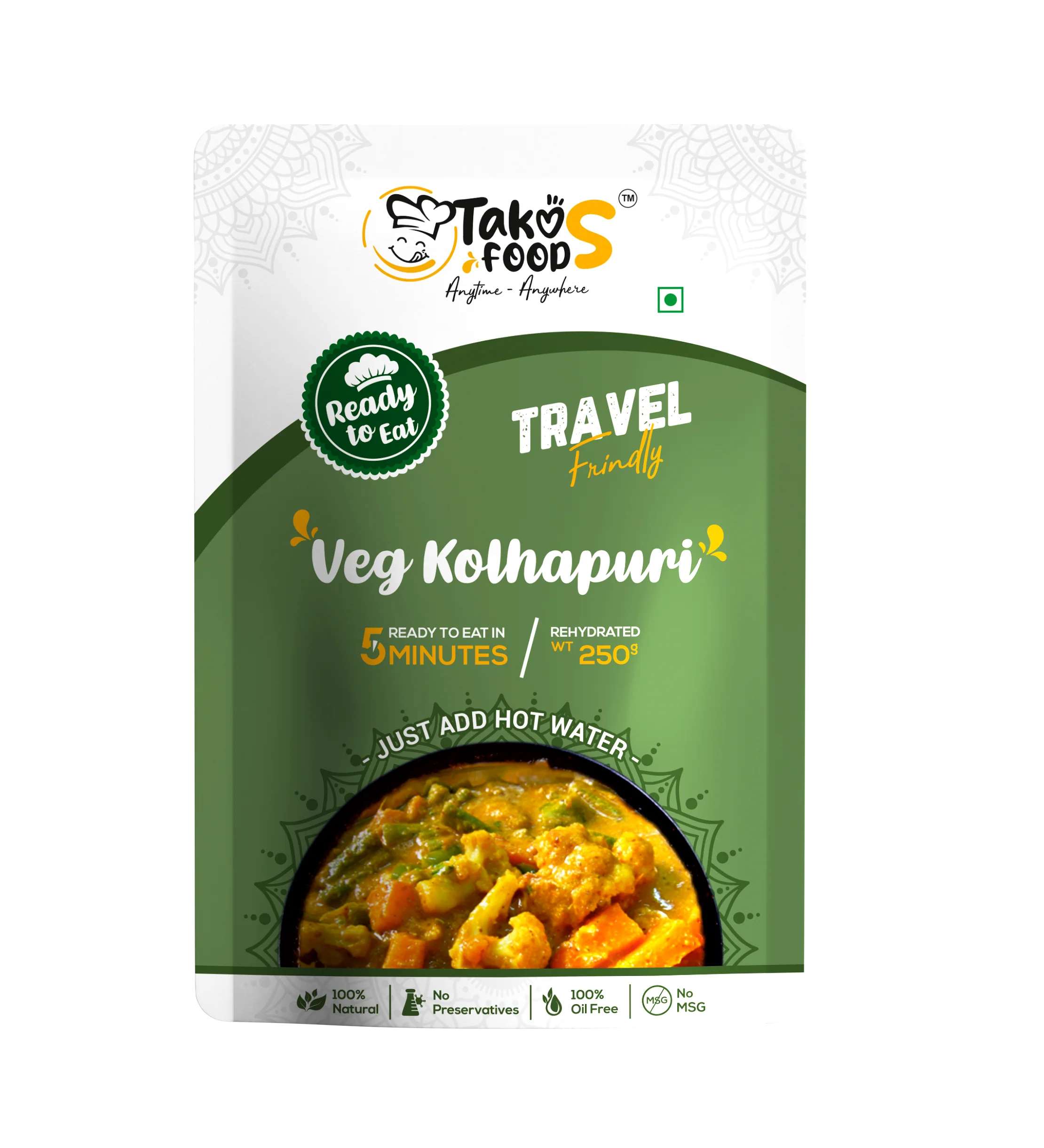 Takos Foods Veg Kolhapuri Takos Foods Veg Kolhapuri-Pack Size-250 g