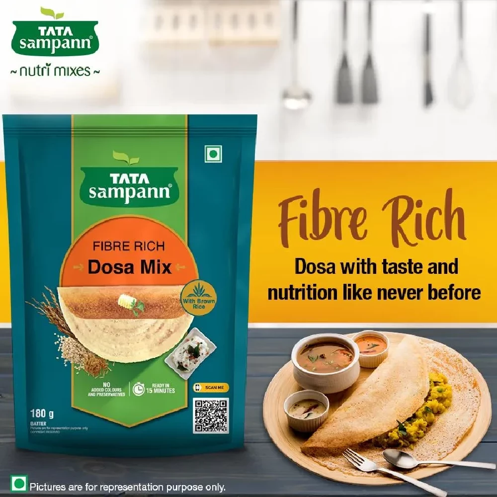 Tata Sampann Fibre Rich Dosa Mix - Instant Ready To Cook - Image 9