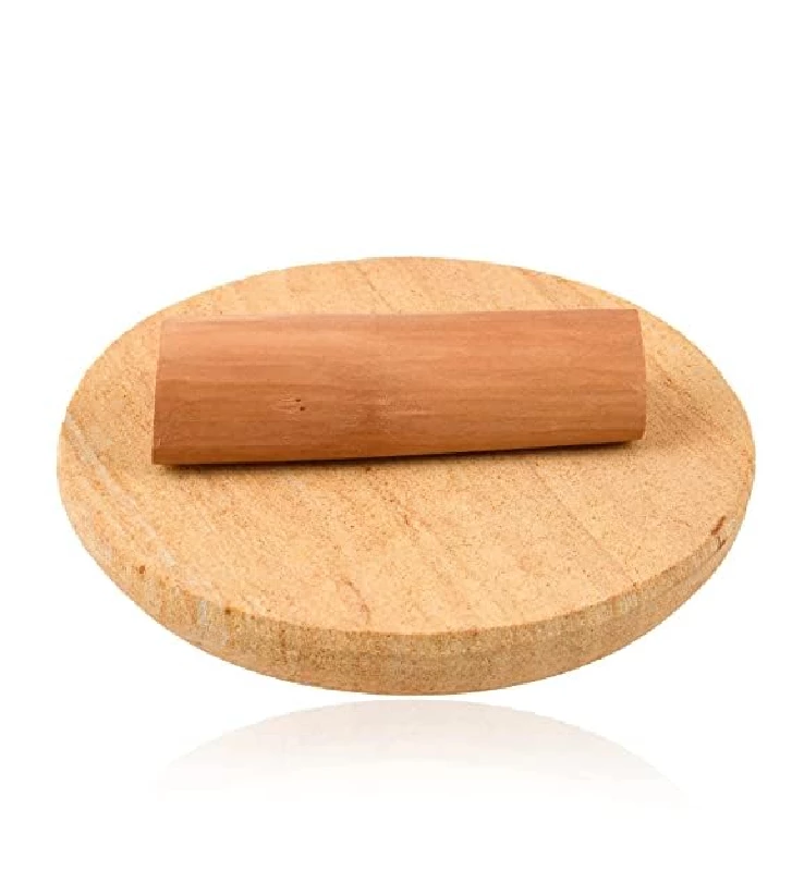Tenfit Chandan Rubbing Stone Chakla Pata With White Sandalwood Stick