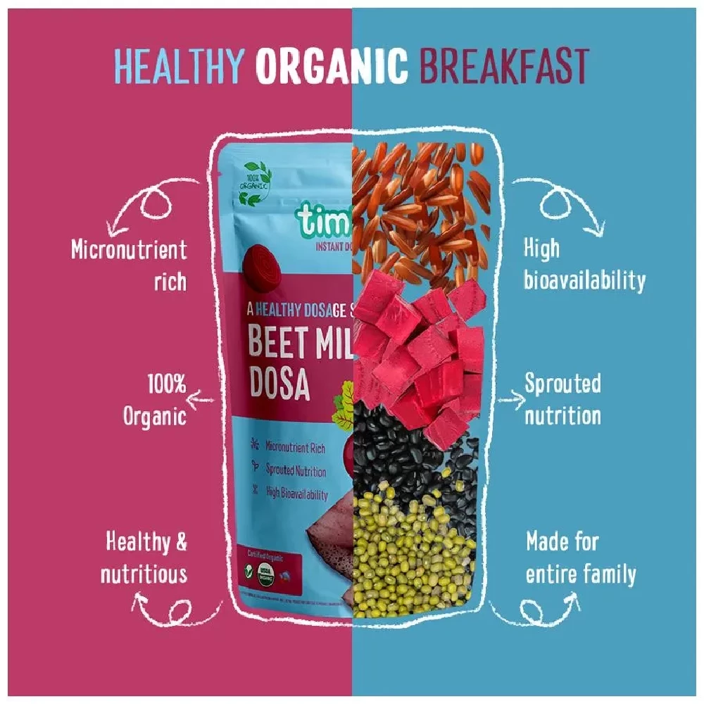 Timios Organic Beetroot Millet Dosa Mix - Image 7