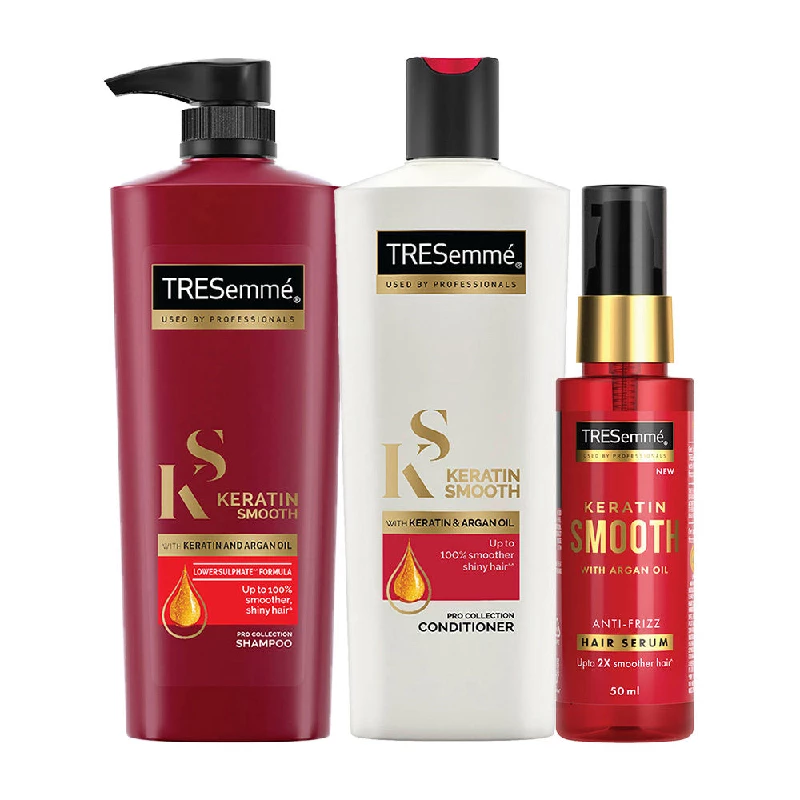 Tresemme Keratin Smooth 3 Step Kit With Shampoo + Conditioner + Serum Tresemme Keratin Smooth 3 Step Kit With Shampoo + Conditioner + Serum-Pack Size-820 ml